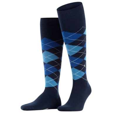 Burlington Kniestrümpfe Edinburgh (Argyle-Muster) spaceblau Herren - 1 Paar