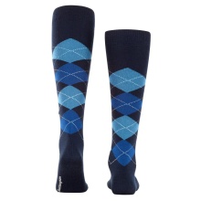 Burlington Kniestrümpfe Edinburgh (Argyle-Muster) spaceblau Herren - 1 Paar