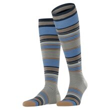 Burlington Kniestrümpfe Stripe (Ringelmuster mit Kontraststreifen) dunkelgrau Herren - 1 Paar