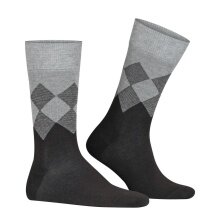 Burlington Tagessocke Hampstead (Argyle-Muster, Bio-Baumwolle) schwarz/grau Herren - 1 Paar