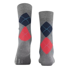 Burlington Tagessocke Queen (Argyle-Muster) grau/rot Damen - 1 Paar