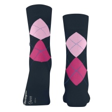 Burlington Tagessocke Queen (Argyle-Muster) marineblau/pink Damen - 1 Paar