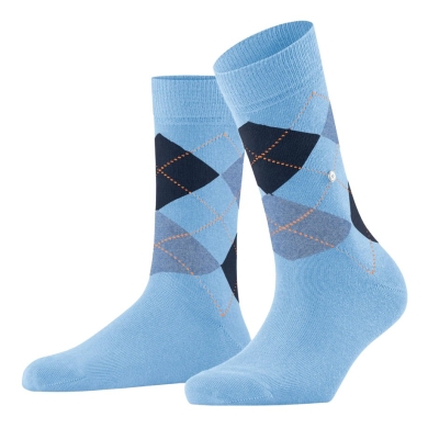 Burlington Tagessocke Queen (Argyle-Muster) hellblau Damen - 1 Paar