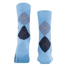 Burlington Tagessocke Queen (Argyle-Muster) hellblau Damen - 1 Paar