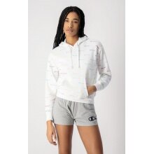 Champion Kapuzenpullover (Baumwolle Hoodie) Allover Logo-Print weiss Damen