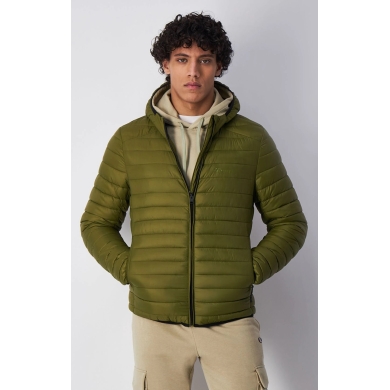 Champion Steppjacke mit Kapuze (leichte wattierung, warm) 2024 olivgrün Herren