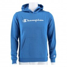 Champion Kapuzenpullover (Hoodie) Big Logo Print gefüttert hellblau/weiss Kinder