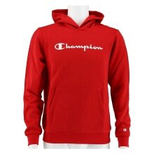 Champion Kapuzenpullover Hoodie Big Logo Print (gefüttert) tomatorot/weiss Kinder