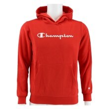 Champion Kapuzenpullover Hoodie Big Logo Print (gefüttert) rot/weiss Kinder