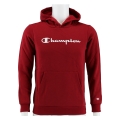 Champion Kapuzenpullover Hoodie Big Logo Print (gefüttert) dunkelrot/weiss Jungen