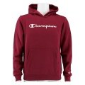 Champion Kapuzenpullover Hoodie Big Logo Print (gefüttert) weinrot/weiss Jungen