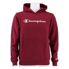 Champion Kapuzenpullover Hoodie Big Logo Print (gefüttert) weinrot/weiss Kinder