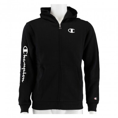 Champion Kapuzenjacke Hoodie Full Zip C-Logo (gefüttert) schwarz Jungen