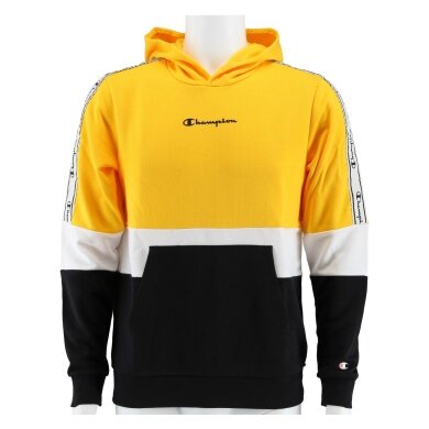 Champion Kapuzenpullover (Hoodie) Colour Block Script gelb/weiss/schwarz Jungen