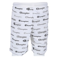 Champion Freizeithose Bermuda (Baumwolle) Allover Script-Print kurz weiss Jungen