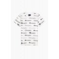 Champion Freizeit Tshirt (Baumwolle) Allover Script-Print 2022 weiss Jungen/Boys