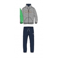 Champion Trainingsanzug Logo (Jacke&Hose aus Baumwolle) hellgrau/navy Kinder