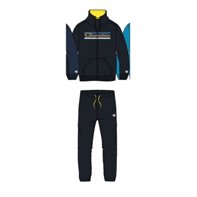 Champion Trainingsanzug Logo (Jacke&Hose aus Baumwolle) schwarz Jungen