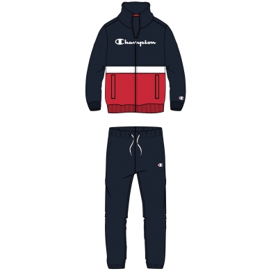 Champion Trainingsanzug Logo (Jacke&Hose aus Baumwolle) navyblau Jungen