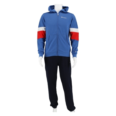 Champion Trainingsanzug (Jacke&Hose aus Baumwolle) Schriftzug blau/navyblau Kinder