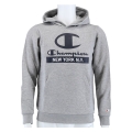 Champion Kapuzenpullover (Fleece Baumwoll-Hoodie) mit New York-Logo grau ungen