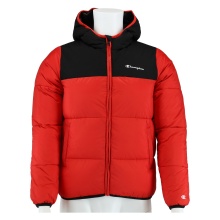 Champion Steppjacke mit Kapuze und kleiner Schriftzug rot Jungen