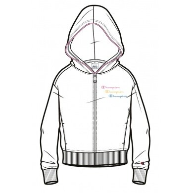 Champion Kapuzenpullover Hoodie Fullzip (Baumwolle) 2022 weiss Mädchen