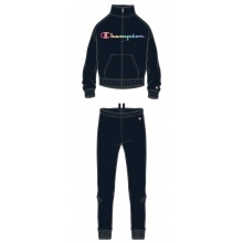 Champion Trainingsanzug (Jacke&Hose aus Baumwolle) Big Logo-Print schwarz Mädchen