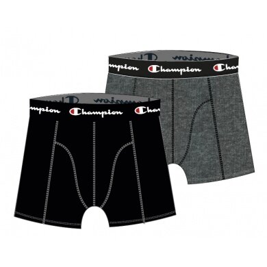 Champion Boxershort (Baumwolle) Unterwäsche schwarz/dunkelgrau Herren - 2er Pack