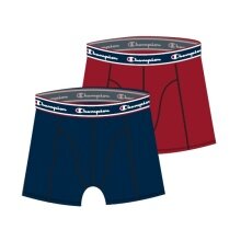 Champion Boxershort (Baumwolle) Unterwäsche mit blauem Bund 2022 navyblau/rot Herren - 2er Pack