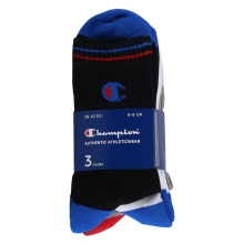 Champion Tennissocken (Baumwolle) Crew 2024 schwarz/weiss/grau Herren - 3 Paar