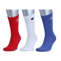 Champion Tennissocken (Baumwolle) Crew C Logo-Print 2024 rot/weiss/blau Herren - 3 Paar