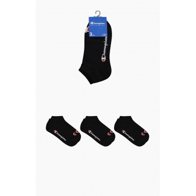 Champion Tennissocken (Baumwolle) Sneaker Schriftzug-Print schwarz Herren - 3 Paar