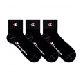 Champion Tennissocken (Baumwolle) Quarter C Logo-Print schwarz Herren - 3 Paar