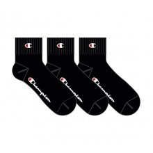 Champion Tennissocken (Baumwolle) Quarter C Logo-Print schwarz Herren - 3 Paar