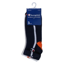 Champion Tennissocken (Baumwolle) Quarter C Logo-Print weiss/grau/navyblau Kinder - 3 Paar