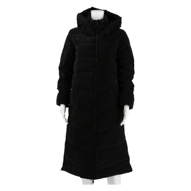 CMP Wintermantel Coat Fix Hood (Glanzeffekt, wattiert, warm) schwarz Damen