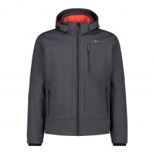 CMP Softshelljacke (winddicht, wasserabweisend) mit Kapuze anthrazitgrau/orange Herren