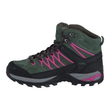 CMP Wanderschuhe Rigel Mid WP (Trekking, wasserdicht) dunkelgrün/pink Damen