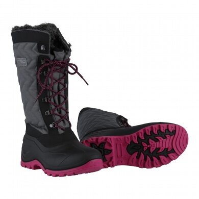 CMP Winterstiefel Nietos Urban Style (Kunstpelzfutter, wasserdichter Überschuh) grau/pink Damen