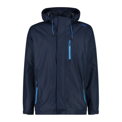 CMP Regenjacke (winddicht, wasserdicht) mit Kapuze schwarz/blau Herren