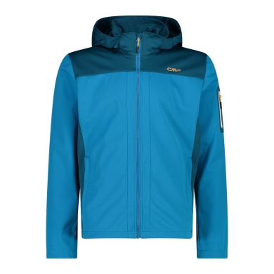 CMP Softshelljacke Light mit Kapuze (winddicht, wasserfest) reefblau Herren