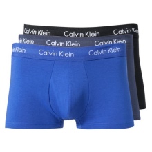 Calvin Klein Unterwäsche Boxershorts Low Rise Trunk (Baumwolle) mehrfarbig schwarz/blau Herren - 3 Stück