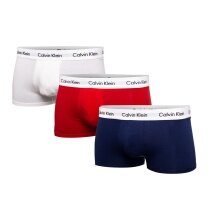 Calvin Klein Unterwäsche Boxershorts Low Rise Trunk (Baumwolle) mehrfarbig blau/weiss/rot Herren - 3 Stück