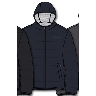 Champion Winter-Steppjacke mit Kapuze - Funktionswattierung, kleiner Logo-Schriftzug - navyblau Herren