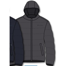 Champion Winter-Steppjacke mit Kapuze - Funktionswattierung, kleiner Logo-Schriftzug - grau Herren