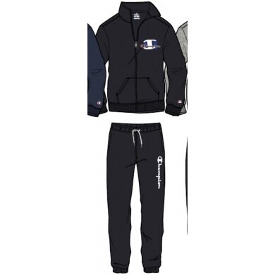 Champion Trainingsanzug Graphic (Baumwolle) schwarz/schwarz Jungen