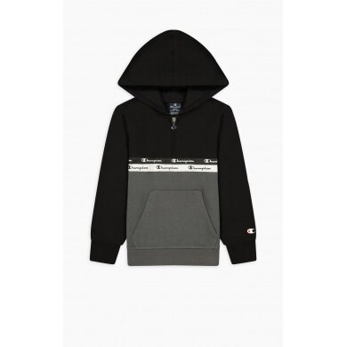 Champion Kapuzenpullover Half Zip (Hoodie) American Tape schwarz/grau Jungen