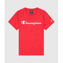 Champion Freizeit-Tshirt (Baumwolle) Crew mit Logo-Schriftzug 2023 rot Jungen