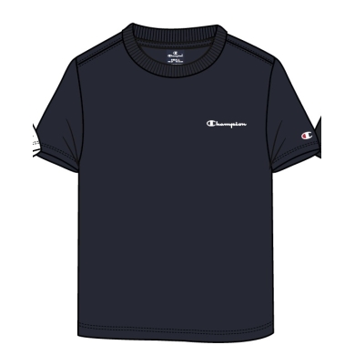 Champion Freizeit-Tshirt (Baumwolle) Crew mit Kleinen-Logo-Schriftzug 2023 navyblau Jungen